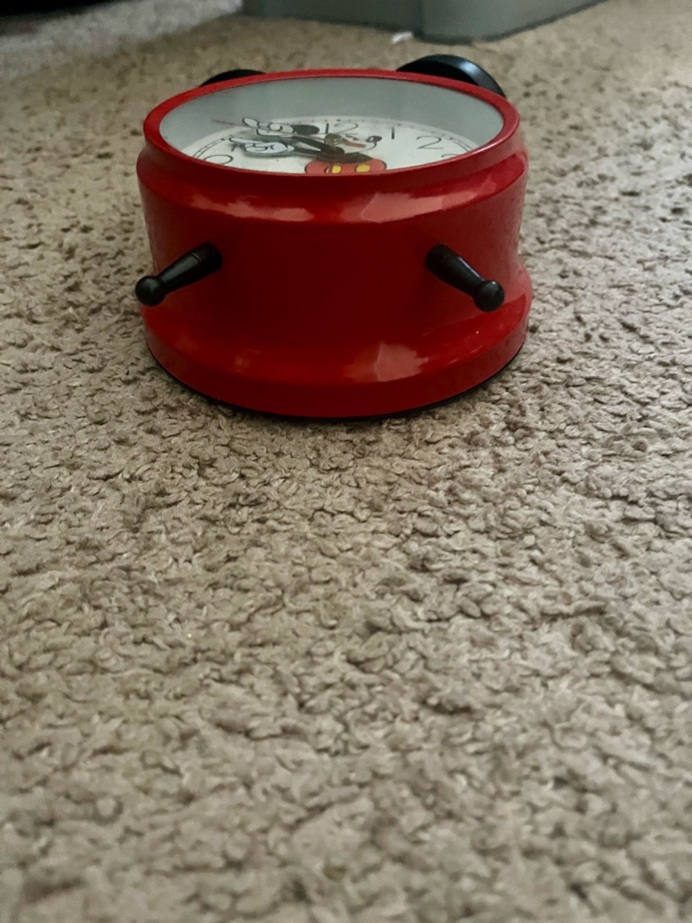 Disney Mickey Mouse Red and Black Retro Alarm Clock Decoration Only - Picture 4 of 8